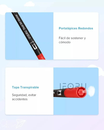 Marcadores Iforu 120 Colores De Doble Punta Con Puntas En P