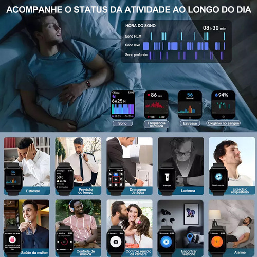 Relógio inteligente Mertto Smartwatch Alexa Bluetooth Call 1,83 polegadas Idw25 Mesh Strap Cor preta Ip68