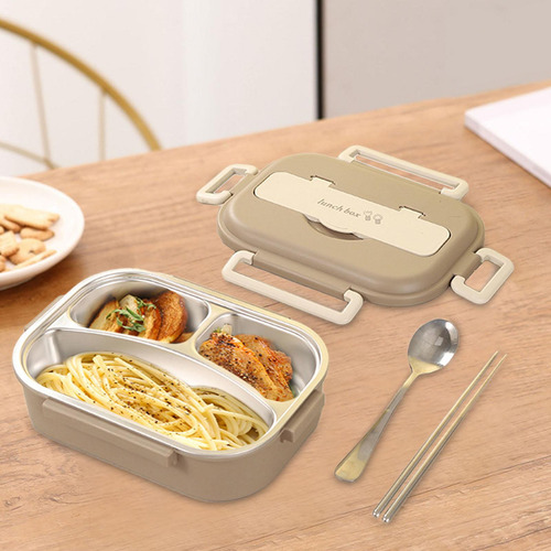 Recipiente De Almoço Bento Box Com Compartimentos Cáqui