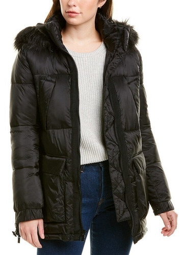 Chamarra Invierno Puffer Negra Marca Rachel Roy Talla L