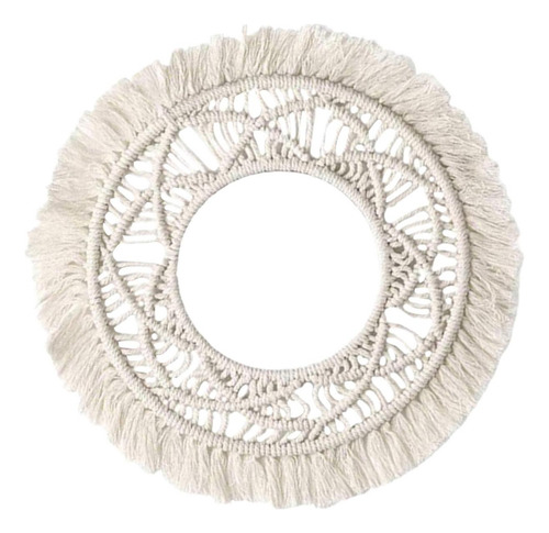 Espejo De Pared Con Tapiz Tejido De Macramé Para