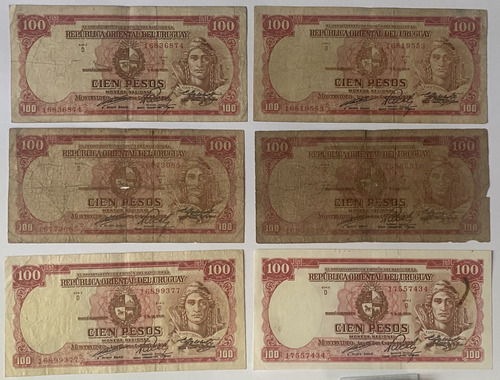 Billete Uruguay 100 Pesos 1967, 3d31 Rotondaro, Bu02