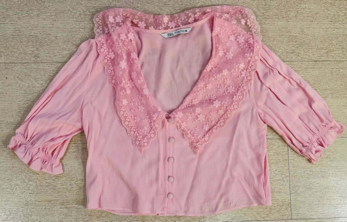 Camisa Zara Rosa Blusa De Mujer Floreada Divina