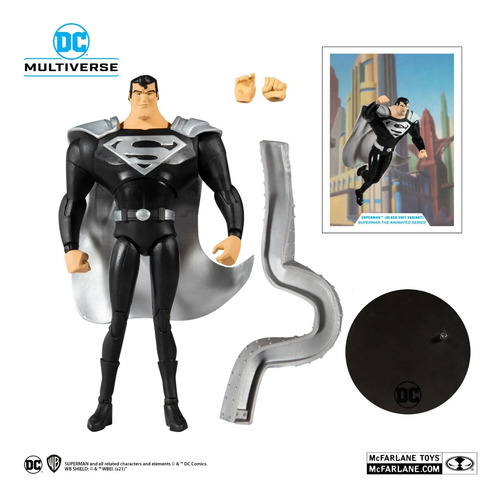 Boneco Superman Black Suit Justice League Animated Mcfarlane