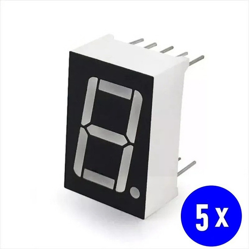5 X Display De 7 Segmentos, Ánodo Común, Led Rojo, 5161bs