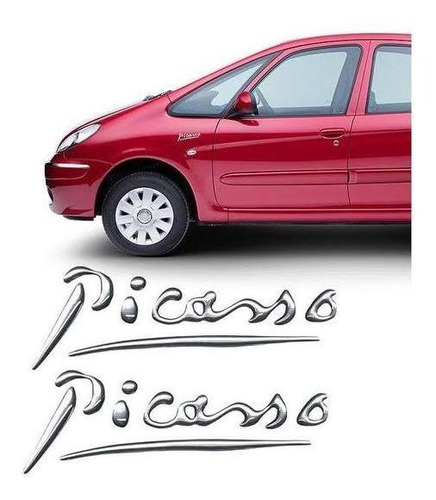 Par Emblemas Insignias Lateral Citroen Xsara Picasso Plata