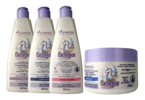 Kit Arvensis Cachinhos Shampoo Cond Ativ Ondulado Creme 2x1