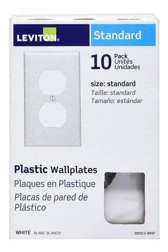 Placas Para Contacto Dúplex Plástico Blancas 10 Piezas