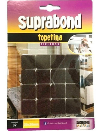 Topetina Suprabond De Fieltro Marrón Cuadrada 20mm