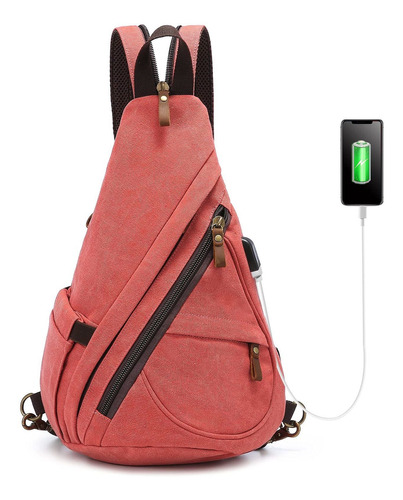 Bolso Bandolera Lona Para Mujer Mochila Cruzada Hombre Carga