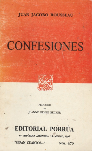 Libro Fisico Confesiones Juan Jacobo Rousseau