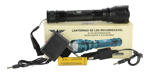 Lanterna Lâmpada Led T6 Recarregável Com Isqueiro Jy 8870 F