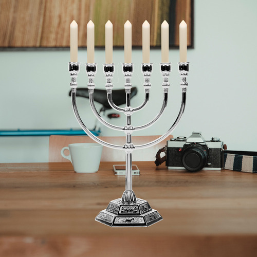 Candelabro Judaico Com Sete Menorás, Presente De 7 Braços