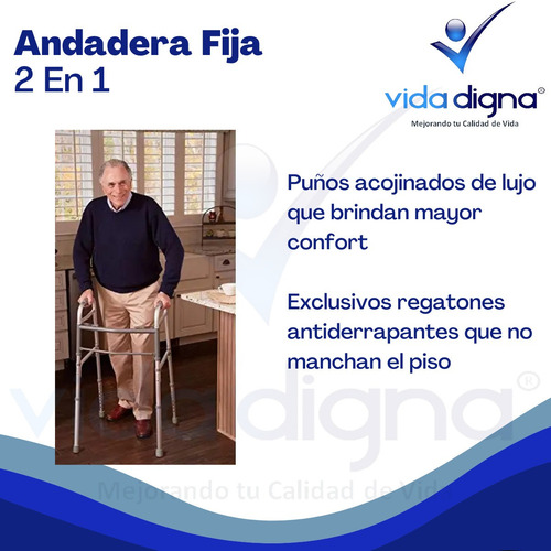 Andadera De Aluminio De Lujo 2 Funciones - Ortopédica Adulto