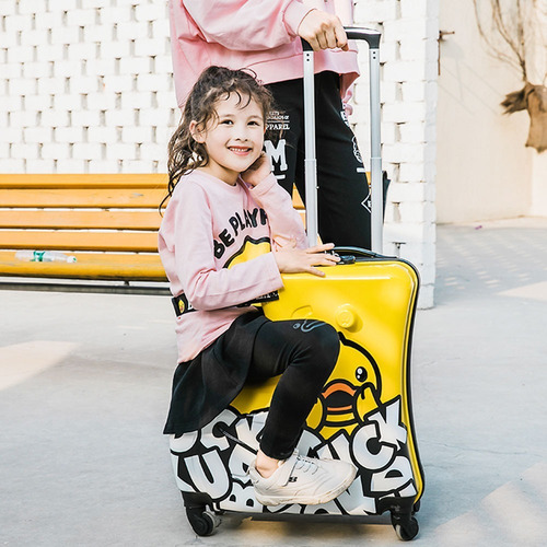 Imagen 5 de 5 de Bolso Maleta Viaje Niños Asiento Pasear B Duck 20 Pulgadas