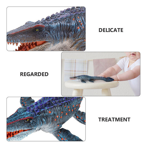 Adorno De Plesiosaurio Modelo Dinosaurio De Plástico Macizo,