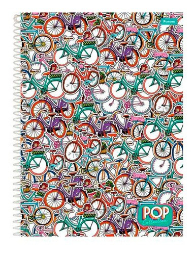  Foroni Caderno Espiral 200 folhas  listradas 10 assuntos 28cm x 25cm pop collection