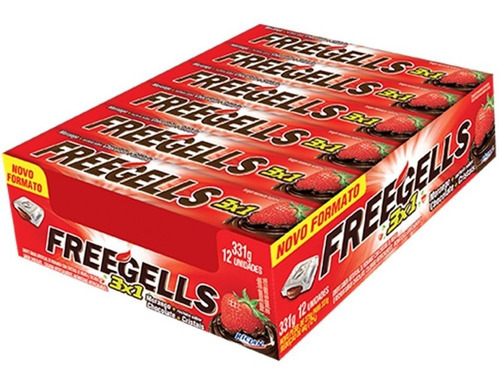 Freegells 3x1 Choc/mrg/crt 375g 12un