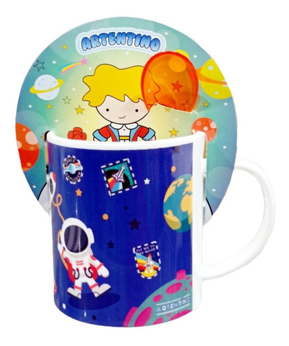 Taza Infantil De Melamina Con Cuchara Artentino