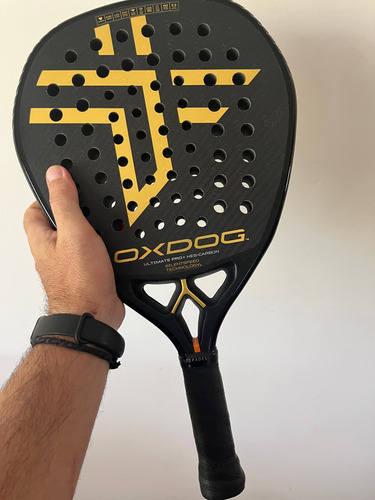 Pala De Pádel Oxdog Pro + Plus Color Negro Gris Dorado Negro (Usado)