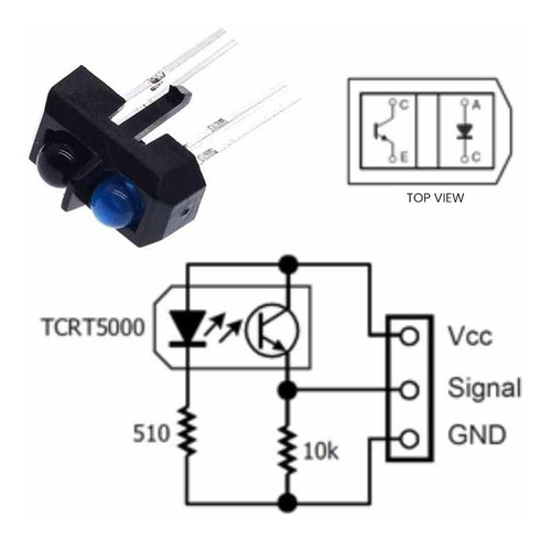 2 Pzas Sensor Tcrt5000 Seguidor De Linea Infrarrojo