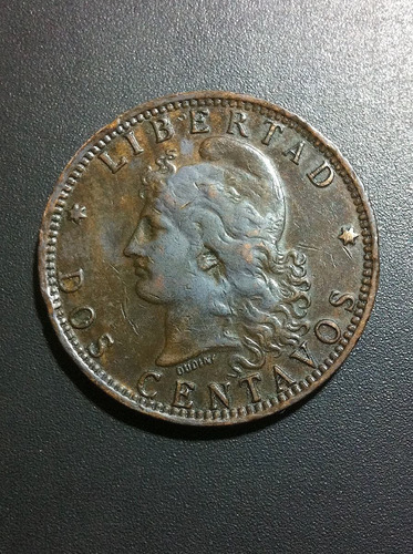 Moneda De Argentina 1893 Antigua 2¢ Oferta + Regalo 