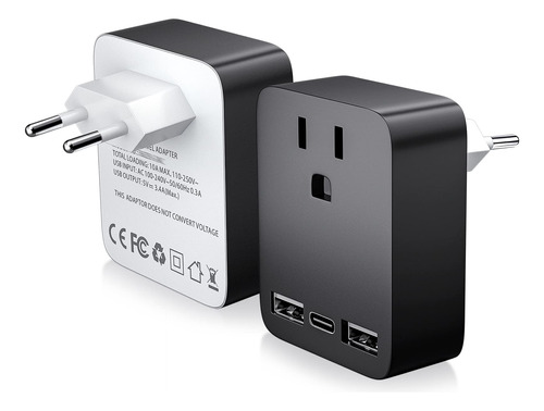 Adaptador Europeo De Enchufes Para Viajes, Adaptador De Ench