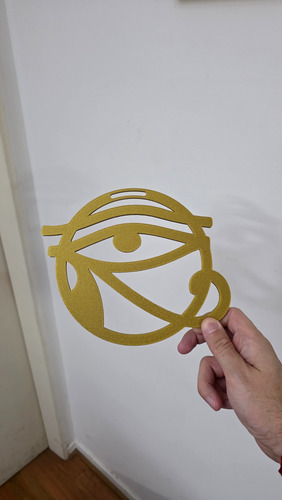 Cruz De Ankh Egipcia 20 Cm + Ojo De Horus 20cm Para Altar Dorado Oscuro