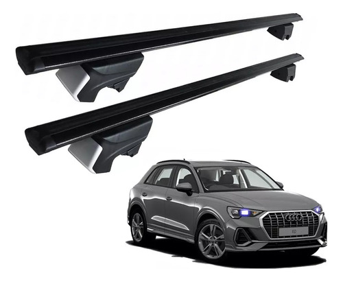 Rack Bagageiro Eqmax Beta Aluminio Preto Audi Q3 2017 2018 