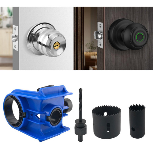 Kit De Instalação De Fechadura De Porta Com 2 Buchas Azul