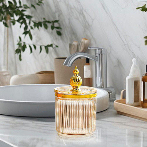 2 Cotton Swab Storage Box, Amber Case