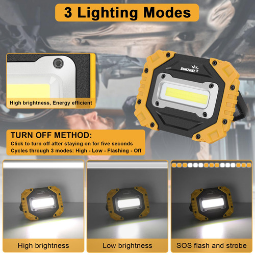 Luz De Trabajo Recargable 2pcs Impermeable Linterna Led