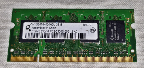 Memoria Ram  512mb 1 Qimonda Hys64t64020hdl-3s-b