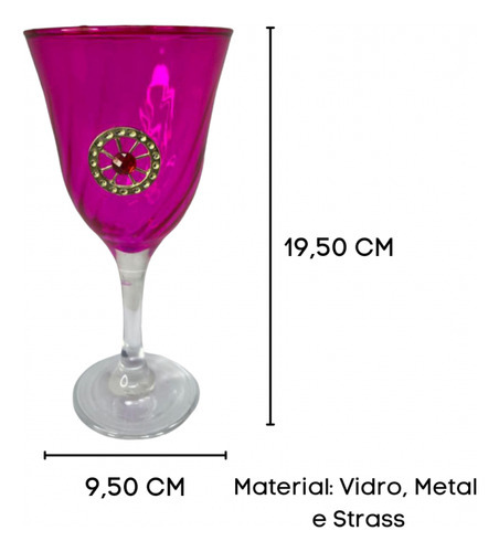 Taça Rosa Roda Cigana Lirio Super Luxo 330 Ml -vidro