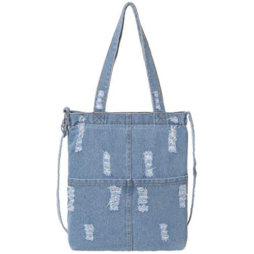 Aocina Bolso Denim Tote Para Mujer Jean Bolsos De Hombro Par