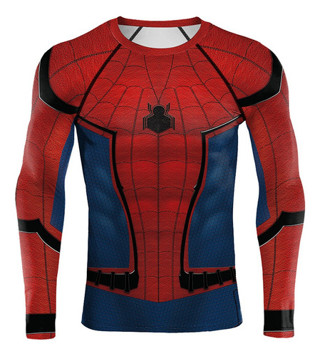 Camiseta De Manga Larga De Spider-man Para Hombre Running Fi