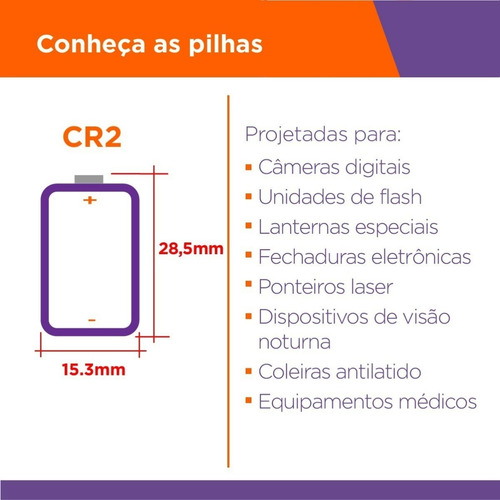 Imagem 3 de 5 de 10 Pilhas Philips Cr2 3v Bateria 10 Cartelas