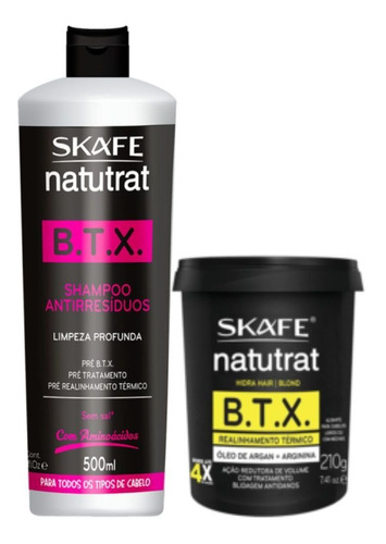 Kit Shampoo 500ml + Botox 210g Capilar Blond Btx Skafe