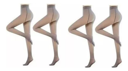 Wu Medias Térmicas Forro Polar Translúcidas Mujer 4 Piezas C