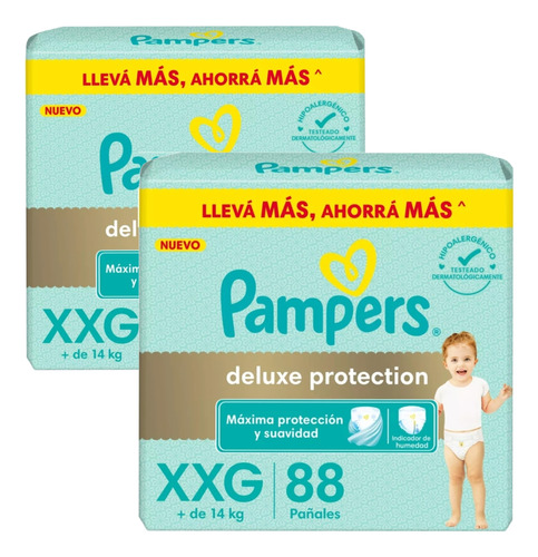 2 Packs Pañales Pampers Deluxe Protection Mes De Consumo 