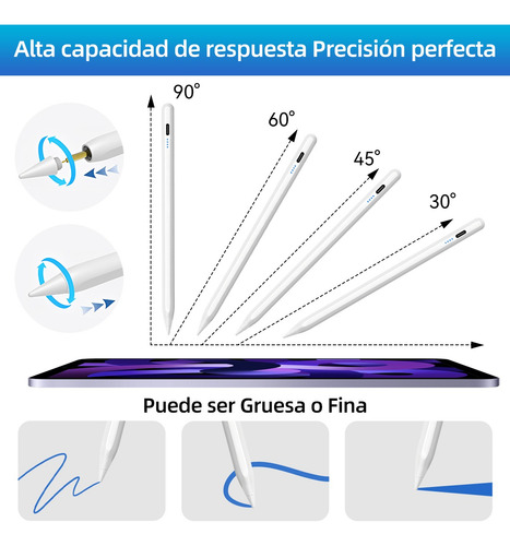 Lápiz Óptico Para iPad Con Rechazo Palma & Carga Inalámbrica