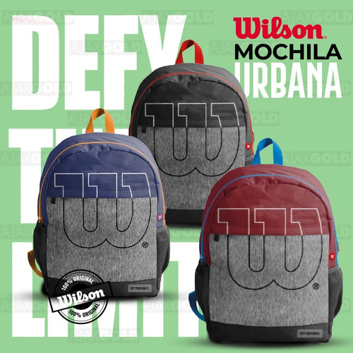 Imagen 4 de 7 de Mochila Wilson Urbana Deportes Gym Impermeable Unisex Nueva
