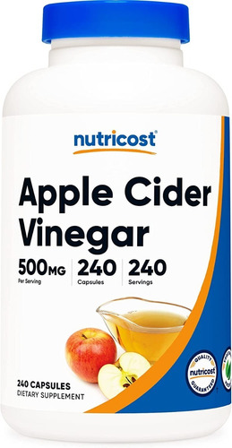 Vinagre Manzana Puro Apple Cider 500mg X240u Prev. Acv Detox