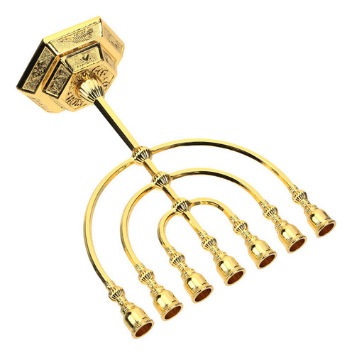 - Candelabro De Mesa Dorado Grande Con 7 Brazos