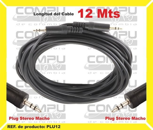 Cable Stereo 3.5, Macho- Macho 12 M Ref: Plu12 Computoys Sas