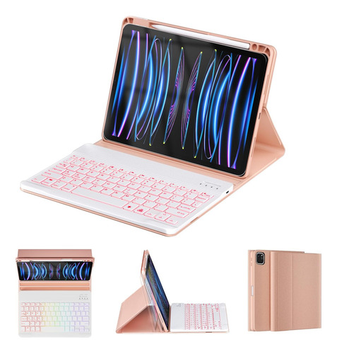 Funda Teclado Oyeeice iPad Pro 11 1ra-3ra Gen 2021 Champagne