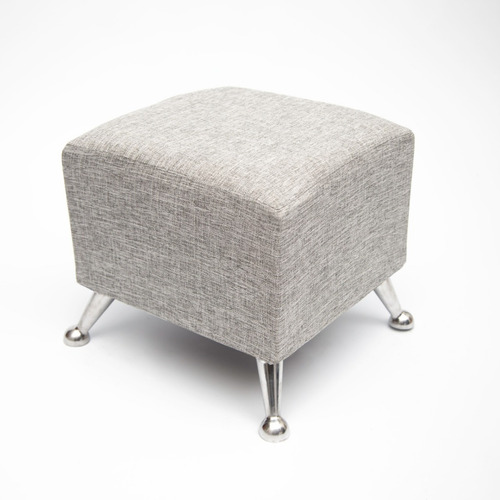 Imagen 1 de 6 de Puff Banqui Cubo Lino Lavable Patas Metalica Varios Colores
