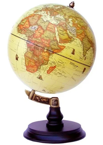 comprar Globo Terraqueo Antiguo Sepia Lanin 25cm Base Madera Gloter