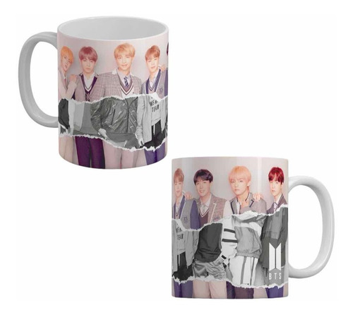 Taza Blanca De 11 Onzas Diseño Bts  K-pop Integrantes Nuevo