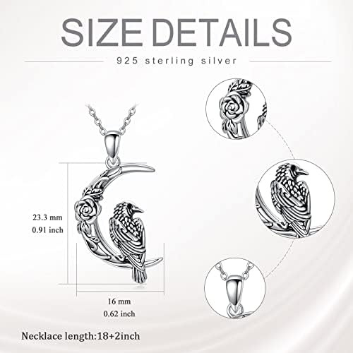 Collar De Cuervo Plesitep De Plata De Ley Con Colgante De Cu